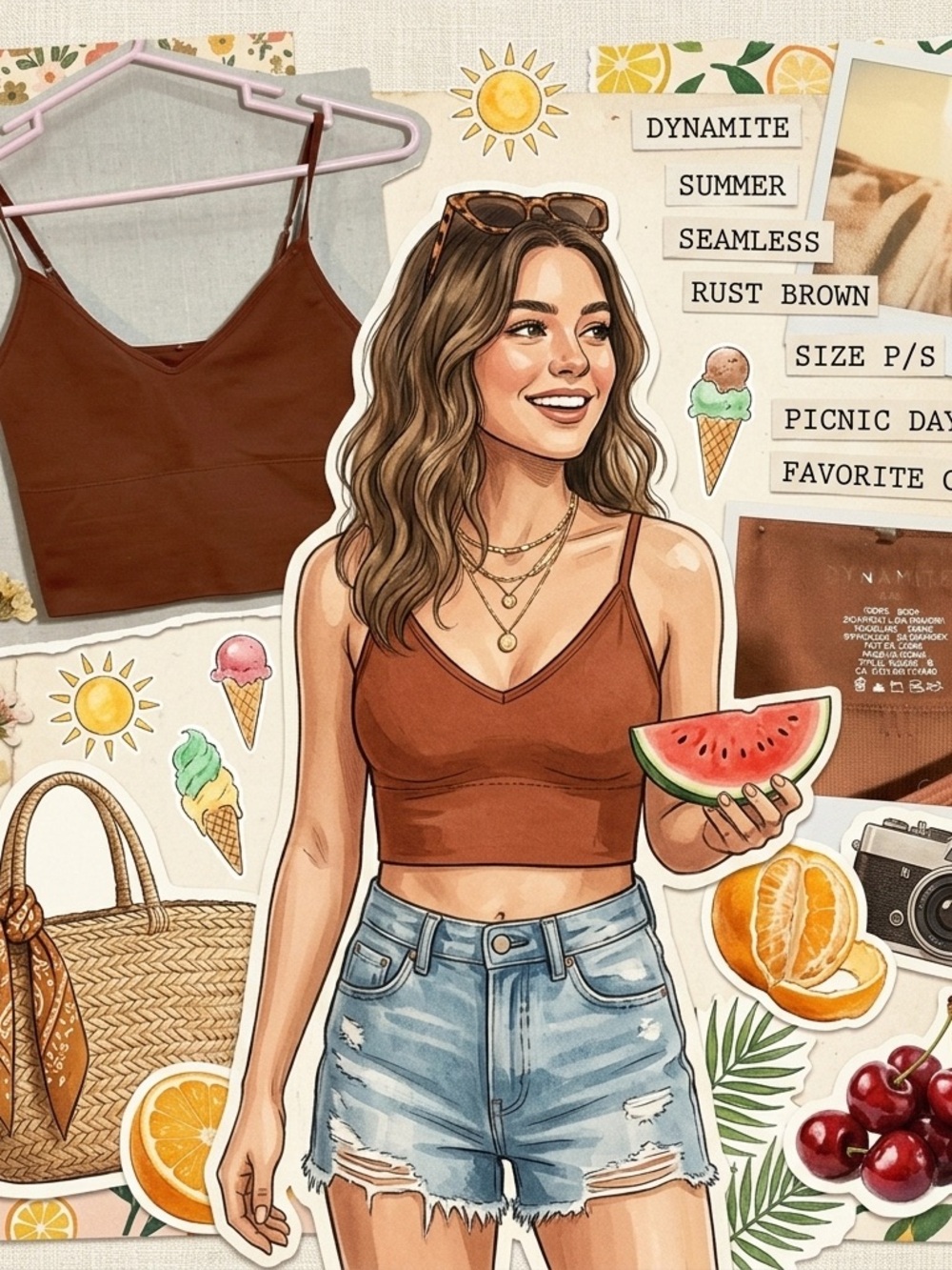 Dynamite Marina Rust Brown Seamless Crop Tank Top/Bra Top/ Camisole—Small A++